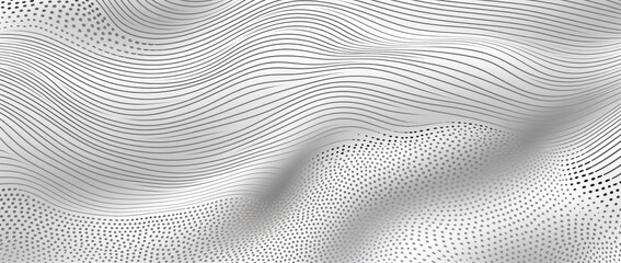3D Abstract Vector Smooth Liquid Curved Lines Retro Style Dotwork Background