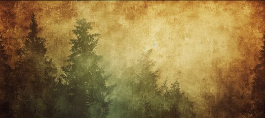 A Background Paper Immersed in Rich Autumn Hues, Marrying Forest Greens with Aged Grunge. Distressed Elegance with Hints of Light onto Dark
