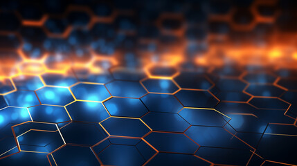 Obraz premium blue hexagon background