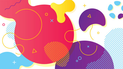 Modern abstract colorful geometric background consisting of various shapes and lines