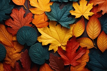 Vibrant autumn leaf colors background.