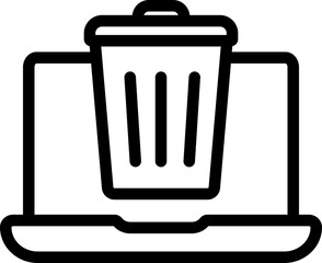 Laptop Waste Line Icon