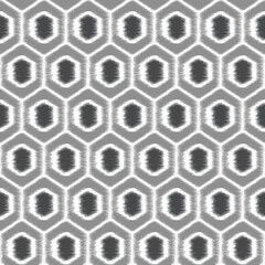 Seamless pattern Tribal Art Ikat Ogee in traditional Gray, Black and white colors. Boho style.Ikat pattern seamless repeat vintage decor textile design.