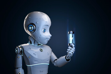 Automatic recharge battery with li-ion or rechargeable batteries with assistant robot