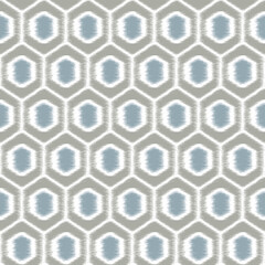 Seamless pattern Tribal Art Ikat Ogee in traditional blue,gray and white colors. Boho style.Ikat pattern seamless repeat vintage decor textile design.
