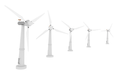 wind turbine on a white background © sea and sun