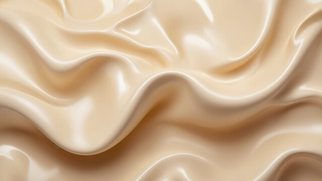 Fondo abstracto Textura de seda o malteada de vainilla brillante  que forma ondulaciones
