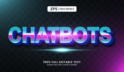 Design editable text effect, chatbots text vector illustration