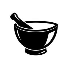 Mortar and pestle icon isolated on white background