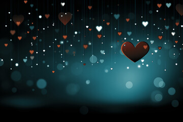 dark wallpaper with hearts. Romance, greetings, background wallpaper postcard