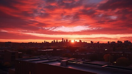 Fototapeta premium orange sunset sky background illustration pink purple, golden clouds, serene dusk orange sunset sky background