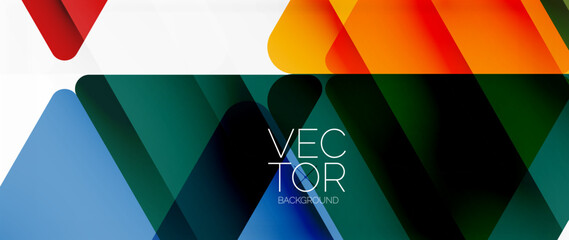 Abstract background. Color transparent triangles in mosaic style with shadow lines. Design for website headers, social media posts, digital art displays, presentations, branding elements, wallpapers
