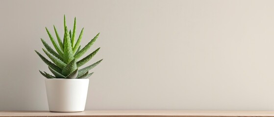 Green aloe vera in pot on chest of drawers indoors - obrazy, fototapety, plakaty