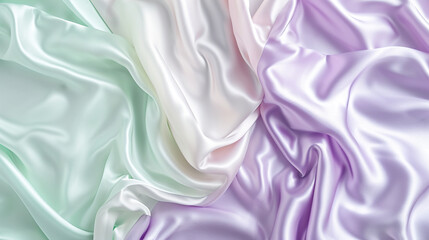 Obraz premium Light purple, mint, & butter silk background
