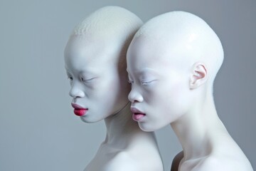 Portrait of beautiful albino woman