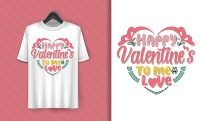 Vector illustration Happy Valentine's Day t-shirt design