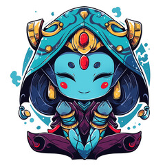 Charming witch game character design image. Adorable witch game character