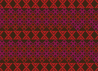 Ethnic tribal fabric textile traditional seamless pattern abstract geometric background vector