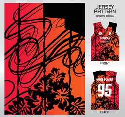 Pattern vector sports shirt background image.Flower shadows in the evening light pattern design, illustration, textile background for sports t-shirt, football jersey shirt.eps