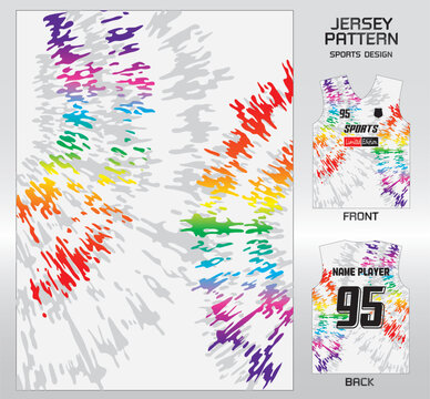 Pattern vector sports shirt background image.Rainbow blowing on white pattern design, illustration, textile background for sports t-shirt, football jersey shirt.eps
