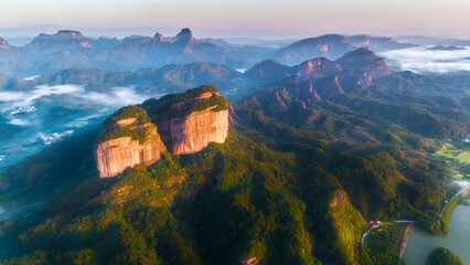 Landscape of Danxia Mountain in Guangdong Province, China