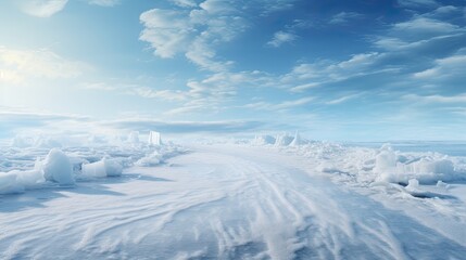 arctic desert landscape during cold climate, tundra nature