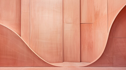 Modern room interior composition in peach color