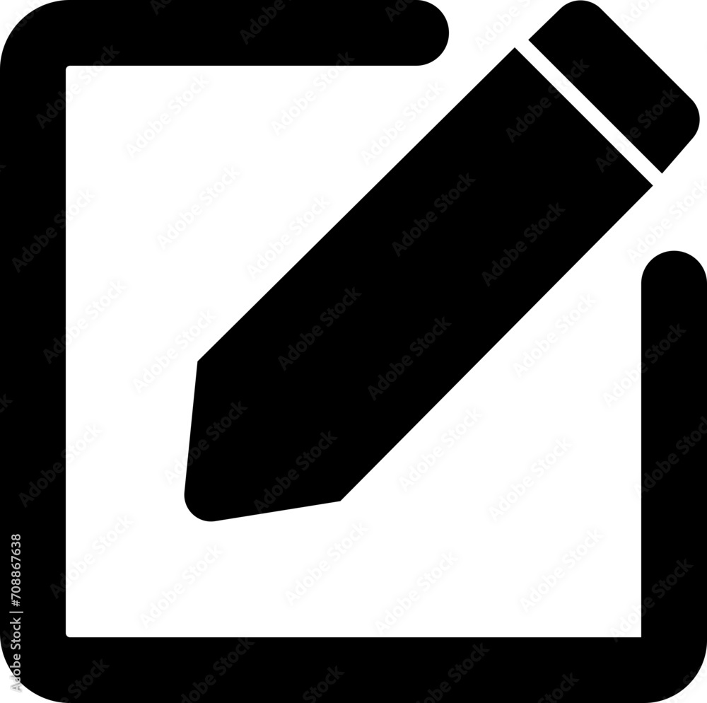 Poster notepad edit document with pencil icon. business concept note edit pictogram isolated on transparent