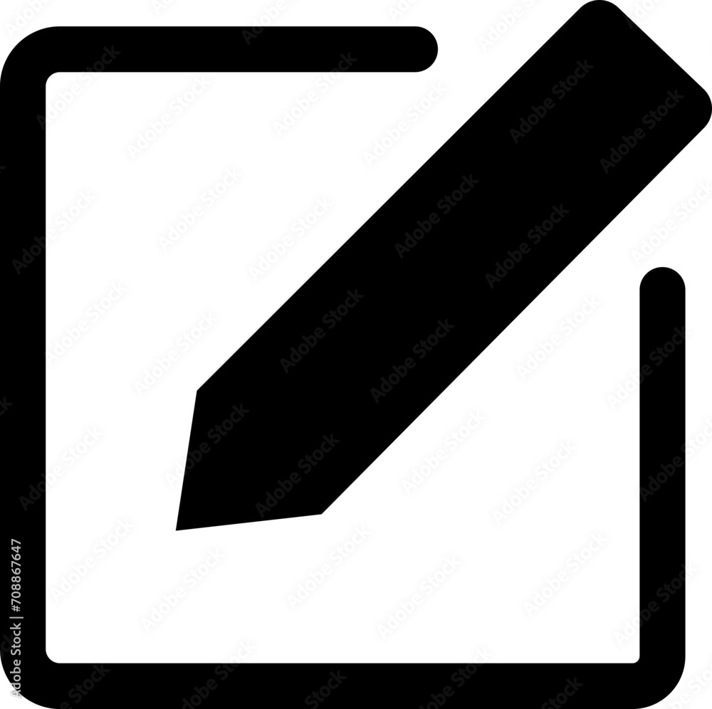 Poster Notepad edit document with pencil icon. Business concept note edit pictogram isolated on transparent background. Pencil icon. sign up Icon vector illustration. editing text file document.