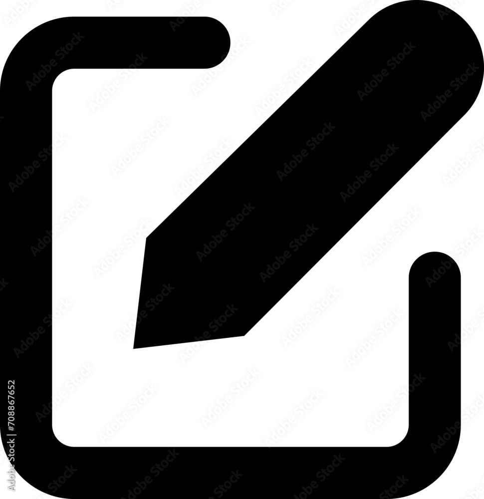 Poster notepad edit document with pencil icon. business concept note edit pictogram isolated on transparent