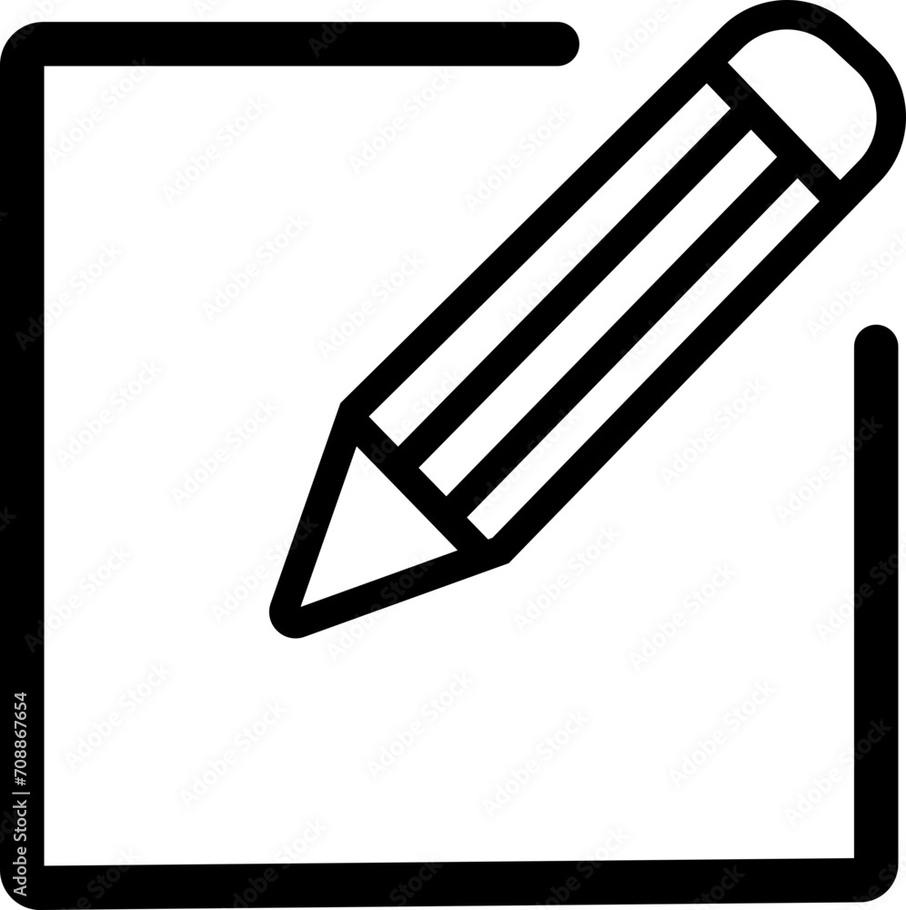 Poster notepad edit document with pencil icon. business concept note edit pictogram isolated on transparent