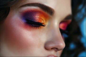 makeup artist colorful eye	