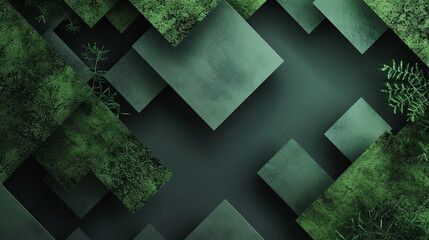 Forest green & moss green abstract background vector presentation design. PowerPoint and business background.