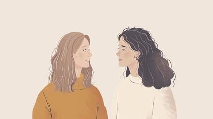 An image featuring a mother and daughter engaged in a meaningful conversation, representing the passing down of wisdom and values through generations, womens history month, hd, in