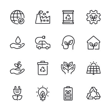 set of icons ecology