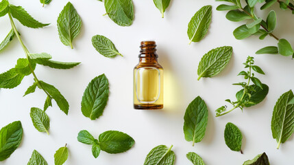 Aromatherapy Rejuvenate with mint essential oil, Generative Ai - obrazy, fototapety, plakaty