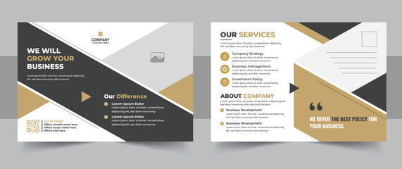 Corporate business postcard design layout, Business marketing eddm postcard template vector