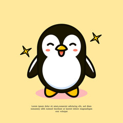 simple mascot penguin logo design illustration