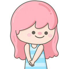 Cute little guilty and shy girl