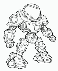 Mecha illustrations. Coloring book pages