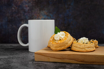 Puff pastry rolls with cream cheese. Desserts with cream cheese.