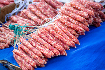 Close up image of cantonese style sausage