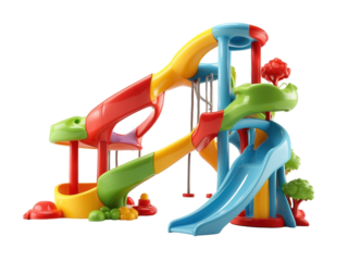 children toy slide isolated on a transparent background