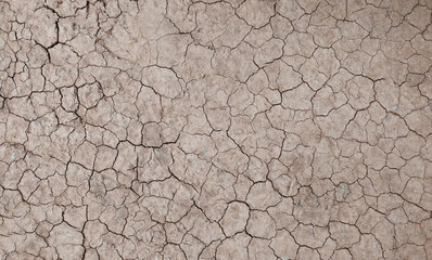 Cracked ground background in the top view for graphic design or wallpaper
