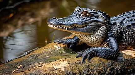 Obraz premium iguana in the water