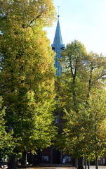 Naklejka premium Historical Church in Autumn in the Town Bad Bevensen, Lower Saxony