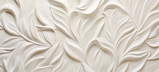 Abstract White Geometric Leaves