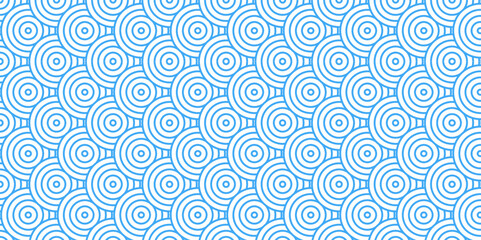 Modern diamond geometric waves spiral pattern and abstract circle wave lines. blue seamless tile stripe geomatics overlapping create retro square line backdrop pattern background. Overlapping Patter