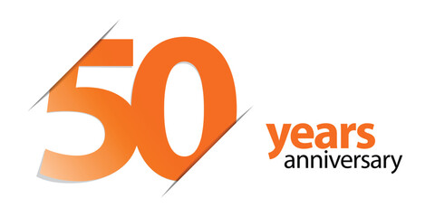 50 years anniversary vector icon, logo. Graphic design element with number