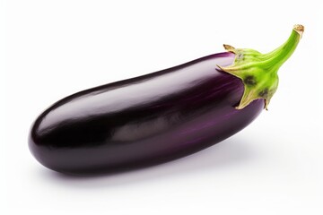 eggplant on a white background. an isolated whole vegetable.